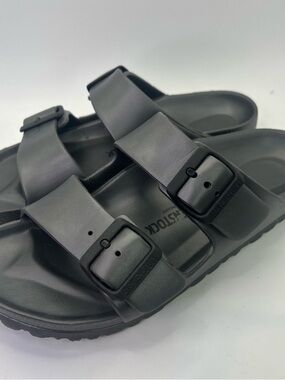 Birkenstock Black Two-Strap EVA Slide Sandals